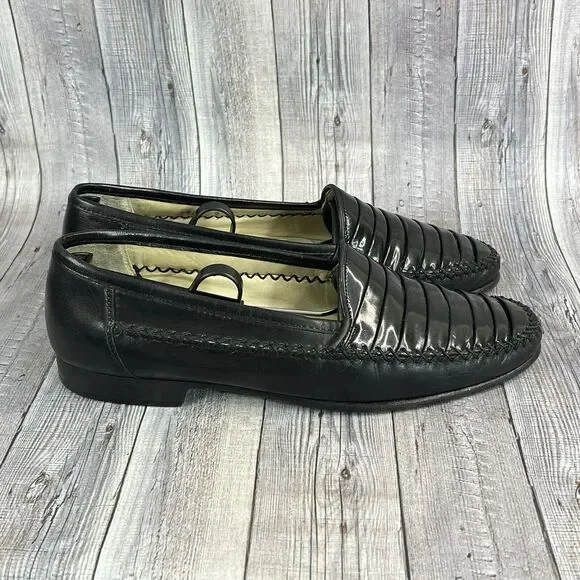 Ennesi Gold Mens Loafers Slip On Shoes 2344 Black Size 9 M